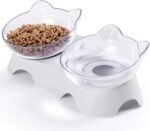 MILIFUN Cat Bowls, Cat Food Bowls Elevated Tilted, Anti Vomiting Kitty Bowl for Puppy and Bunny, Orthopedic for Indoor Cats. - Image 2