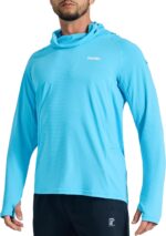 Men's Sun Protection Fishing Shirts UPF 50+ Lightweight Hoodie Long Sleeve UV SPF Hooded Shirts with Mask Rash Guard - Image 2