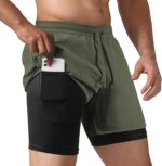 NIMOJIRO Men's 2 in 1 Running Shorts Workout Athletic Training Gym Outdoor Sports Shorts - Image 2