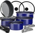 Pro DUXANO 12PC Hybrid 3-Ply Stainless Steel Skillet&Nonstick Pots and Pans Set, High Heat Sear&Fry, 2-Layer Ceramic Induction Cookware, 9H Scratch-Resistant&Anti-Warp,PFAS Free,All Cooktop/Dishwasher - Image 2