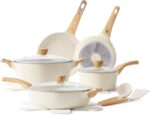 SENSARTE Ceramic Cookware Sets, Pots and Pans Set Non stick, 14-Piece Induction Cookware, Non toxic Healthy Non Stick Kitchen Cooking Set, with Frying Pans Set, PFAS PTFE PFOA PFOS Free - Image 2