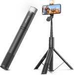 Sensyne Selfie Stick with Light, Phone Tripod with 360° Rotatable Handle Compatible with Cellphones for Selfies/Photography/Video Calls/Live Stream/Content Creating (Black) - Image 2