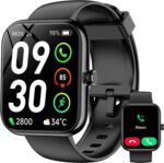 Smart Watch with Alexa Built-in‌, 1.83" HD Fitness Tracker with Bluetooth Calls/Messages, IP68 Waterproof, 120+Sports Modes, 24/7 Heart Rate/Sleep Fitness Watch Compatible with iOS/Android (Black) - Image 2