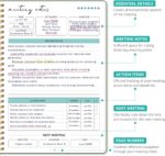 Taja Meeting Notebook for Work Organization - Work notebook with action items, Meeting Minutes Planner Notebook, Perfect Office Supplies for Men & Women - Green - Image 2