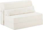 Tiita Folding Sofa Bed with Pillow Twin Size Mattress&Plush Fabric with Portable Storage Bag,Floor Lounger Chair Bed for Living Room,Guest Room,Dorm,Apartment,Upstairs Loft,Home Office,Beige - Image 2