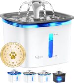 Veken 95oz/2.8L Pet Fountain, Automatic Cat Water Fountain Dog Water Dispenser with Replacement Filters for Cats, Dogs, Multiple Pets (Grey, Plastic) - Image 2