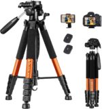 Victiv Tripod 74-Camera-Tripod for Cell Phone, Aluminum Professional Heavy Duty Camera Tripod Stand, Tripod for Camera DSLR SLR with Carry Bag, Compatible with Canon Nikon iPhone - Image 2