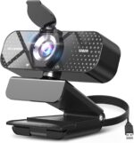 1080P HD Webcam with Microphone, Wide-Angle Lens, Auto Light Correction, Plug & Play USB Webcam for Laptop, Desktop, PC, Mac, Zoom, Skype, Streaming Black - Image 2