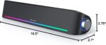 Computer Speakers, Hi-Fi Sound Quality Computer Sound Bar, Bluetooth 5.0 & 3.5mm Wired PC Speakers with 4 Dynamic Lighting Modes, USB Powered Speakers for PC, Desktop, Laptops, Phones, Monitors, Xbox - Image 7