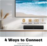 Sound Bar for Smart TV, 16'/60W Soundbar with Impactful Bass, Dynamic Light and Remote Control, Wall Mountable TV Speakers with Bluetooth/Optical/3.5MM AUX for Gaming/PC/Projector - Image 5