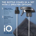 Screen Cleaner Spray (16oz + mini Cleaner) – Best Large Cleaning Kit for LCD LED OLED TV, Smartphone, iPad, Laptop, Touchscreen, Computer Monitor, Electronic Devices, Microfiber Cloth and 2 Nozzles - Image 5