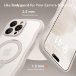 GolbinBox for iPhone 15 Pro Case,[Compatible with Magsafe][360°Magnetic Stand][Cute Wave Edge][18ft Military-Grade Protection] Translucent Matte Phone Women Case for iPhone 15 Pro,Stone - Image 8