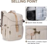 BAGSMART Camera Backpack, DSLR Camera Bag Backpacks for Photographers, Waterproof Anti-Theft Photography Backpack with 15 Inch Laptop Compartment & Tripod Holder, Ivory White - Image 5