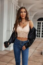 Avidlove Lace Bralette for Women V Neck Camisoles Racerback Adjustable Strap Crop Top - Image 5