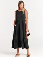ANRABESS Women Summer Casual Sleeveless Crewneck Sundress Aline Flowy Tiered Maxi Long Beach Dress Vacation Outfits - Image 3