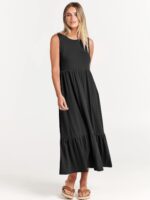 ANRABESS Women Summer Casual Sleeveless Crewneck Sundress Aline Flowy Tiered Maxi Long Beach Dress Vacation Outfits - Image 4