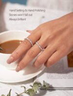 IMOLOVE Moissanite Wedding Band Wedding Rings for Women Evil Eye Shaped 925 Sterling Silver Rings with 18K Gold Plated Eternity Stackable Engagement Ring Anniversary Band Size 3-11.5 - Image 4