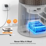 Automatic Cat Feeder: 4L Timed Cats Food Dispenser Programmable 1-6 Meal for Cat and Small Medium Dog- Auto Pet Feeder Easy to Set Up Dual Power Supply with Desiccant Bag| Detachable Washable - Image 6