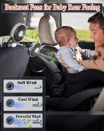 Backseat Car Fan for Backseat Kids, Adjustable Car Backseat Fan for Baby Rear Facing Back Seat (No Battery) - Image 3