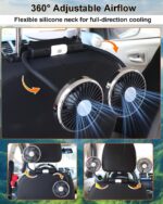 Backseat Car Fan for Backseat Kids, Adjustable Car Backseat Fan for Baby Rear Facing Back Seat (No Battery) - Image 4