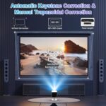 Mini Projector, 4K Portable Video Projector with WiFi6 & Bluetooth 5.4, 150 ANSI Lumen, Automatic Vertical Correction, 130'' Screen Home Cinema Smart Projector for Phone, PC, HDMI USB, Laptop - Image 5
