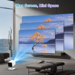 Mini Projector, 4K Portable Video Projector with WiFi6 & Bluetooth 5.4, 150 ANSI Lumen, Automatic Vertical Correction, 130'' Screen Home Cinema Smart Projector for Phone, PC, HDMI USB, Laptop - Image 6