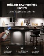 EZVALO 6-Pack Under Cabinet Lighting with Charging Station, 2000mAh Rechargeable Wireless Motion Sensor Lights, 3 Color Temps, Dimmable, Timer, Magnetic, with Remote Control for Kitchen, Closet, Stair - Image 5