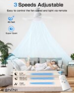 2-in-1 Socket Fan Light with Remote, Small Ceiling Fans with Lights, 3 Colors Dimmable LED Light Bulb Fan, 1000LM, Easy Install Screw-in E26 Base for Bedroom Kitchen Garage Living Room - Image 4