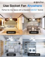 2-in-1 Socket Fan Light with Remote, Small Ceiling Fans with Lights, 3 Colors Dimmable LED Light Bulb Fan, 1000LM, Easy Install Screw-in E26 Base for Bedroom Kitchen Garage Living Room - Image 7