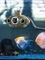 Floating Fish Tank Decoration, Little Cute Retro Submarine Aquarium Decoration with Two Float Balls, Resinous Fish Tank Accessorie, Safe Fish Toy for Betta Cichlid Goldfish Shrimps Hermit Crabs - Image 7