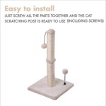 MECOOL Cat Scratching Post Premium Basics Kitten Scratcher Sisal Scratch Posts with Hanging Ball 22in for Kittens or Smaller Cats (22 inches for Kitten, Beige) - Image 8