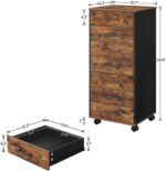 HOOBRO 7-Drawer Chest, File Cabinet, Wooden File Cabinet, Office Cabinet with Drawers, Storage Cabinet, for Home Office, Study, Easy Assembly, Rustic Brown and Black BF07WJ01 - Image 4