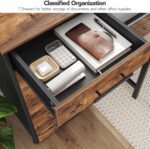 HOOBRO 7-Drawer Chest, File Cabinet, Wooden File Cabinet, Office Cabinet with Drawers, Storage Cabinet, for Home Office, Study, Easy Assembly, Rustic Brown and Black BF07WJ01 - Image 5