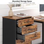 HOOBRO 7-Drawer Chest, File Cabinet, Wooden File Cabinet, Office Cabinet with Drawers, Storage Cabinet, for Home Office, Study, Easy Assembly, Rustic Brown and Black BF07WJ01 - Image 6