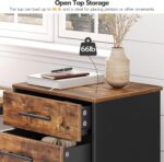 HOOBRO 7-Drawer Chest, File Cabinet, Wooden File Cabinet, Office Cabinet with Drawers, Storage Cabinet, for Home Office, Study, Easy Assembly, Rustic Brown and Black BF07WJ01 - Image 9