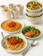 18 PCS Wheat Straw Dinnerware Sets Plates and Bowls Set Kitchen Cups Dinnerware sets for 6 Microwave and Dishwasher Safe Unbreakable Dinnerware Set Dish Set - Image 4