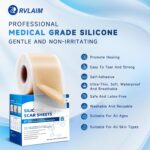 Silicone Scar Sheets, Silicone Scar Tape(1.8” x 157” Roll 4M), Silicone Scar Sheets for Surgical Scars, Keloid Bump Removal, Stretch Marks Removal, C-Section, Burn et - Image 3