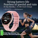 Smart Watch for Women Men, 1.46" 360x360 HD Touchscreen with 7Day Battery, 128 Sports Modes Fitness Tracker, Heart Rate/Sleep Monitor, IP68 Waterproof Smartwatch,Magnetic Charging (Pink) - Image 5