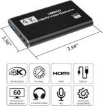 4K HDMI Video Capture Card, Gaming Capture Card with Microphone, Full HD 1080P 60FPS USB Video Capture Device - Image 3