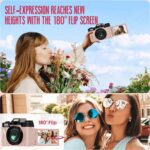 Yatao Digital Cameras for Photography and Vlogging, 6K 64MP Flip Screen, Dual Lens, Microphone for Video, 64GB TF Card, Compact Photo WiFi Camera for YouTube Kit Travel, Beginners (Pink) - Image 4