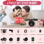 Yatao Digital Cameras for Photography and Vlogging, 6K 64MP Flip Screen, Dual Lens, Microphone for Video, 64GB TF Card, Compact Photo WiFi Camera for YouTube Kit Travel, Beginners (Pink) - Image 8
