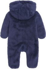 Newborn Baby Jumpsuit Hooded Fleece Rompers Long Sleeve Onesies Outwear Outfits - Image 7