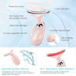 Facial Massager for Face and Neck, Red-Light-Therapy-for-Face and Neck, Face culpting Wand with 7 Color, at-Home Face Tool for Skin Care (Pink) - Image 6