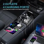 300W Car Power Inverter, DC 12V to 110V AC Car Plug Adapter with LCD Display, 65W USB-C Fast Charging, 24W USB-C & 3.0 USB-A Ports, Portable Car Charger with Switch Control Converter for Laptops - Image 6