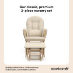 Storkcraft Premium Hoop Glider & Ottoman (Natural/Beige) — GREENGUARD Gold Certified Nursery Glider, Solid Wood Craftsmanship, Smooth-Gliding Nursery Chair and Ottoman, Award-Winning - Image 8