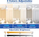 Socket Fan Light with APP & Remote, 22-in Screw-in Ceiling Fan for E26 Base, 3 Color Tones Adjustable, Reversible Motor for Home Bedroom Living Room Kitchen Garage - Image 4
