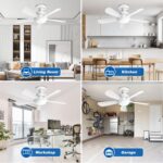 Socket Fan Light with APP & Remote, 22-in Screw-in Ceiling Fan for E26 Base, 3 Color Tones Adjustable, Reversible Motor for Home Bedroom Living Room Kitchen Garage - Image 9