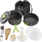 MalloMe Camping Cookware Mess Kit for Backpacking Gear – Camping Cooking Set - Camping Pots and Pans Set - Backpacking Stove/Portable Stove Compatible - Camp Kitchen Equipment Accessories Pot - Image 4