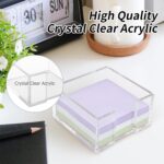 Acrylic Sticky Note Holder, 3 x 3 Crystal Clear Acrylic Notepad Holder Sticky Note Dispenser for Dorm Room and Office Desk Organizer - Image 3