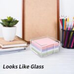 Acrylic Sticky Note Holder, 3 x 3 Crystal Clear Acrylic Notepad Holder Sticky Note Dispenser for Dorm Room and Office Desk Organizer - Image 6